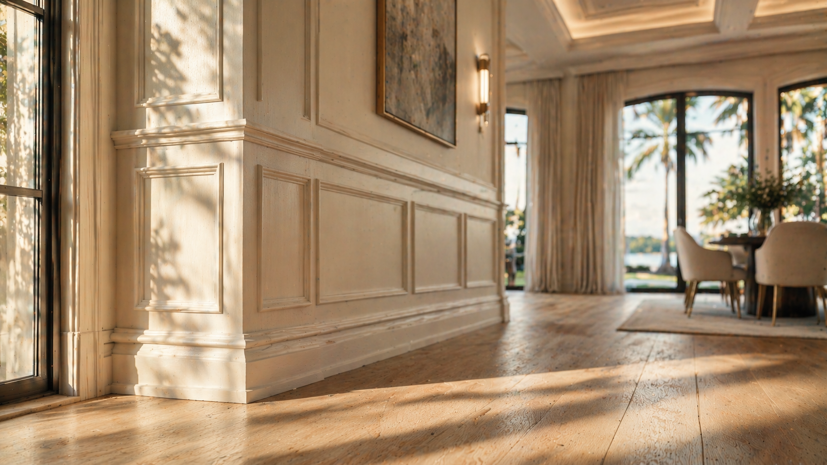 Custom millwork and finish carpentry detail on a luxury custom home in Central Florida